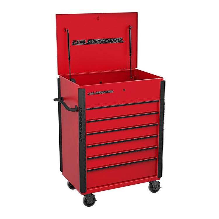 US General 6 Drawer Full Bank Mechanic/Service Cart